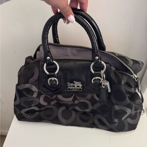Vintage Coach Black Satchel with Signature Monogram
